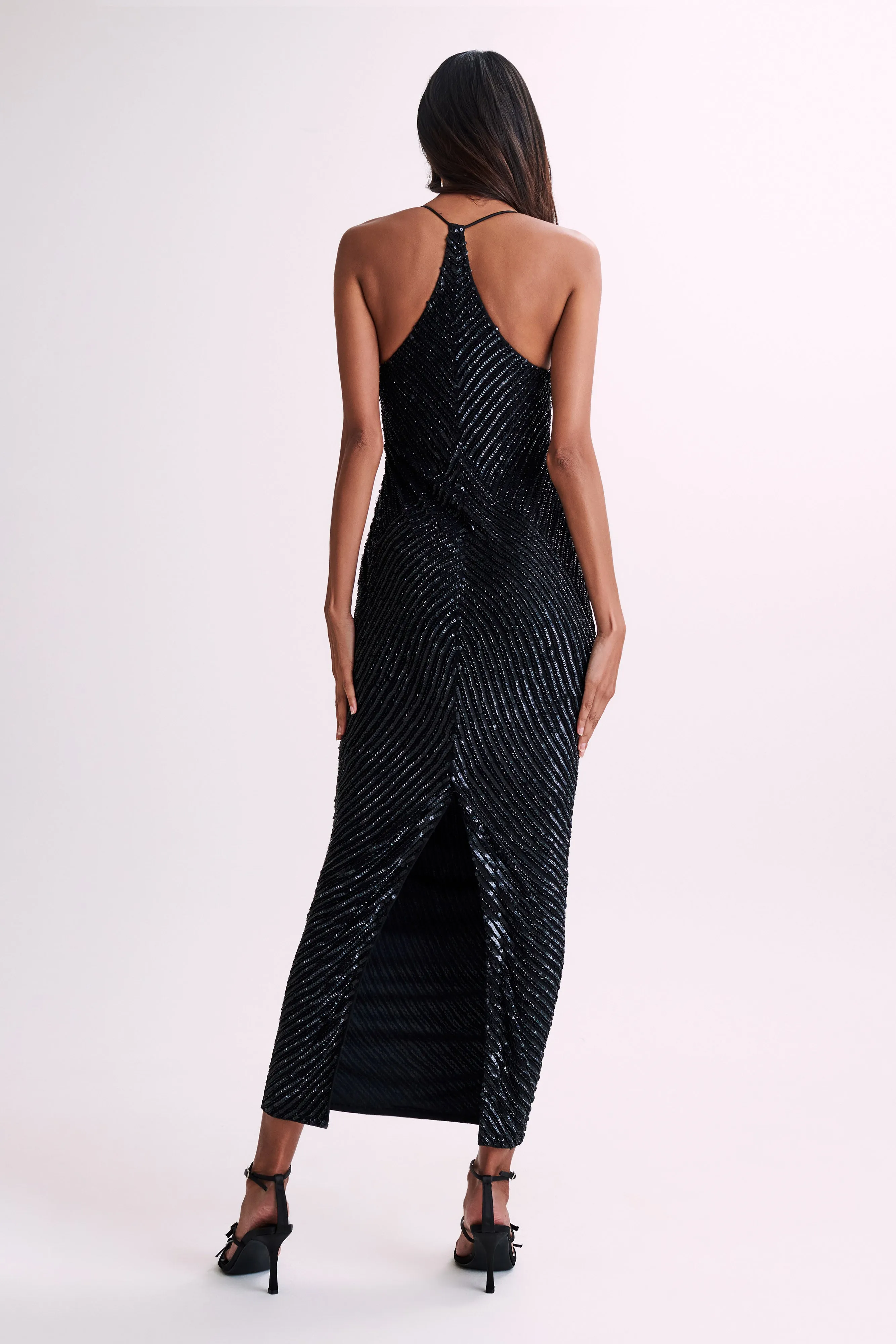 Tierra Sequin Maxi Dress - Black perfect for events Sleek Feel