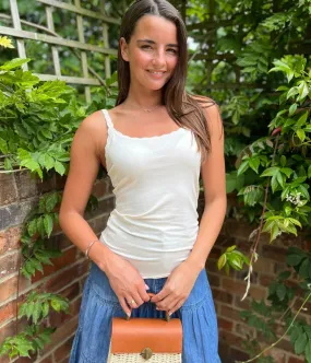 Cozy Wrap Cream Lace Trim Cami Top