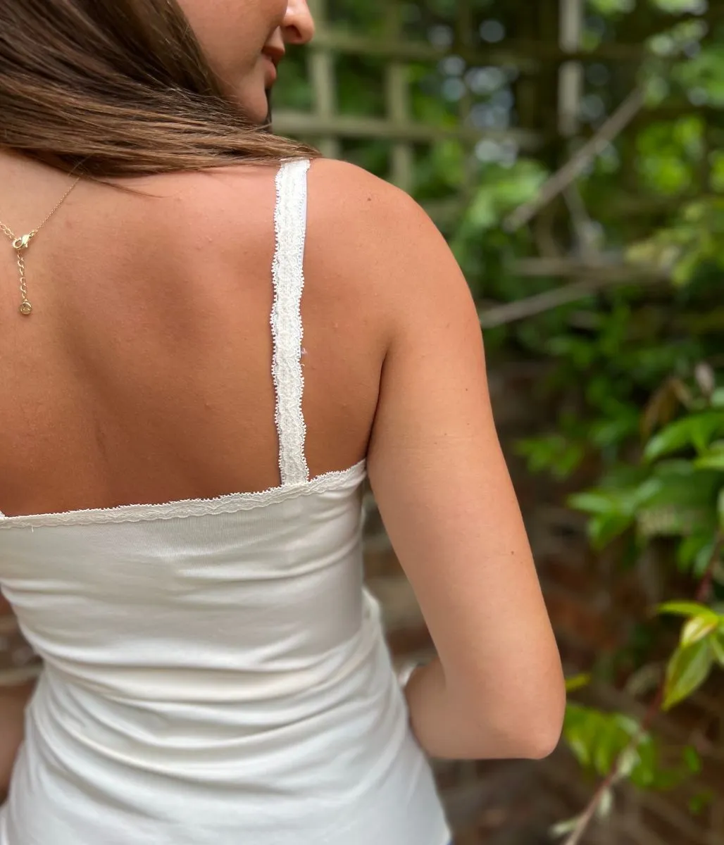 Cream Lace Trim Cami Top Utility Mode Planet Glow