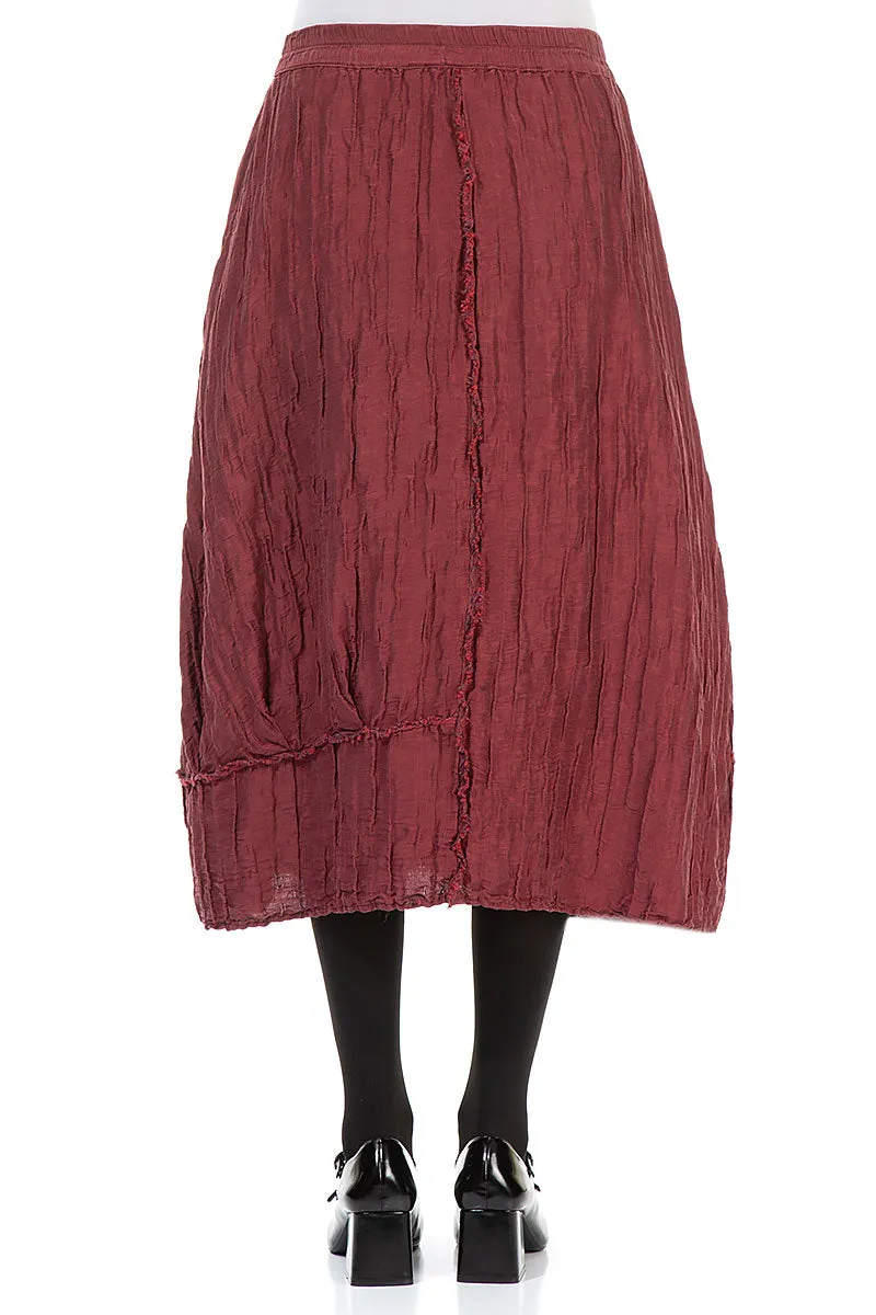 Crinkled Merlot Silk Linen Skirt Crossback Strap Non Irritating Texture