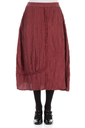 garden party Crinkled Merlot Silk Linen Skirt