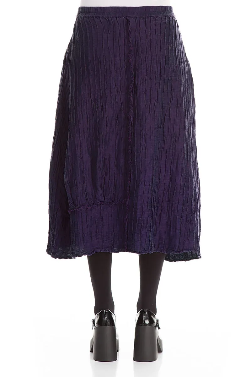 Silicone Grip Trim All Occasion Crinkled Royal Purple Silk Linen Skirt