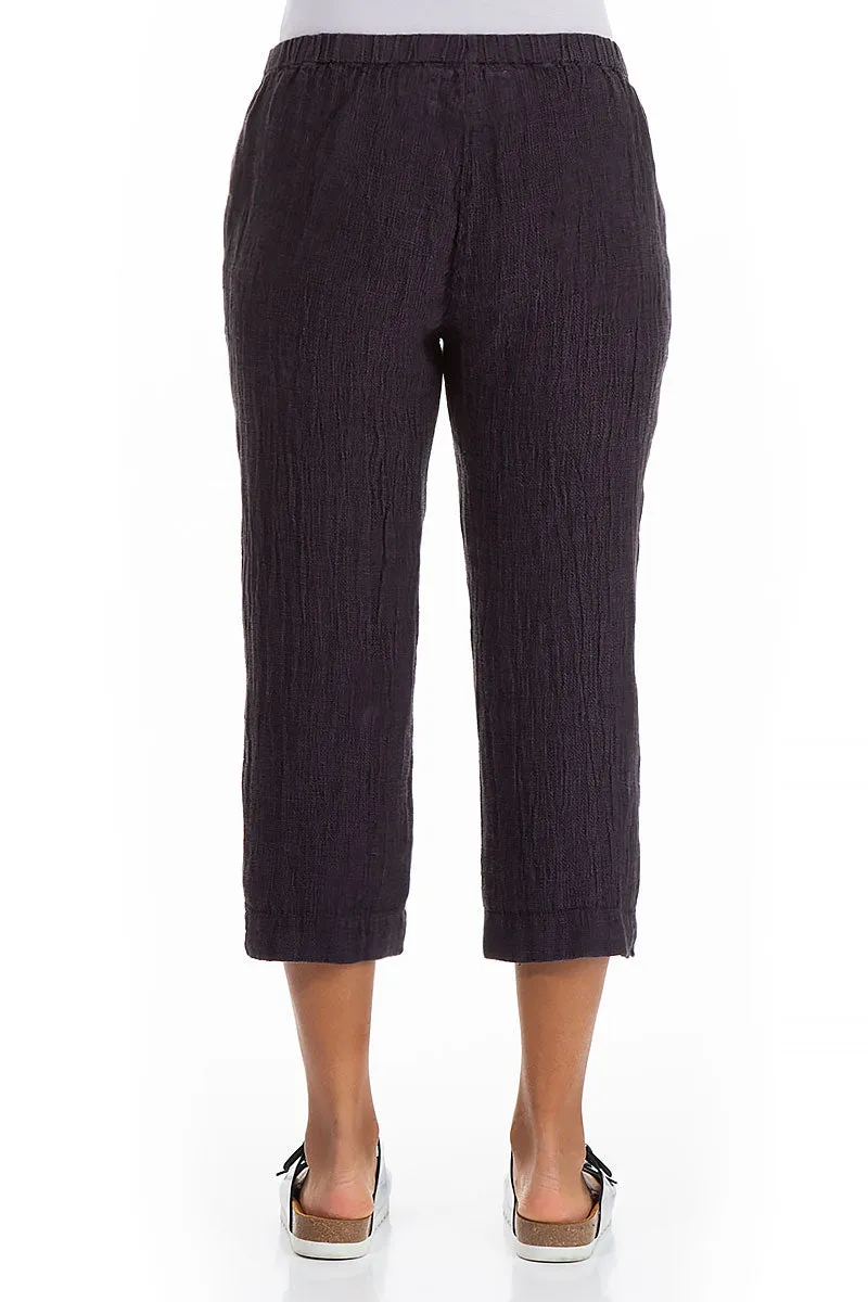 StaticResistantMaterial Cropped Amethyst M??lange Linen Trousers