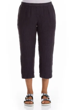 Multi-Purpose Wear Essential Fit Cropped Amethyst M??lange Linen Trousers