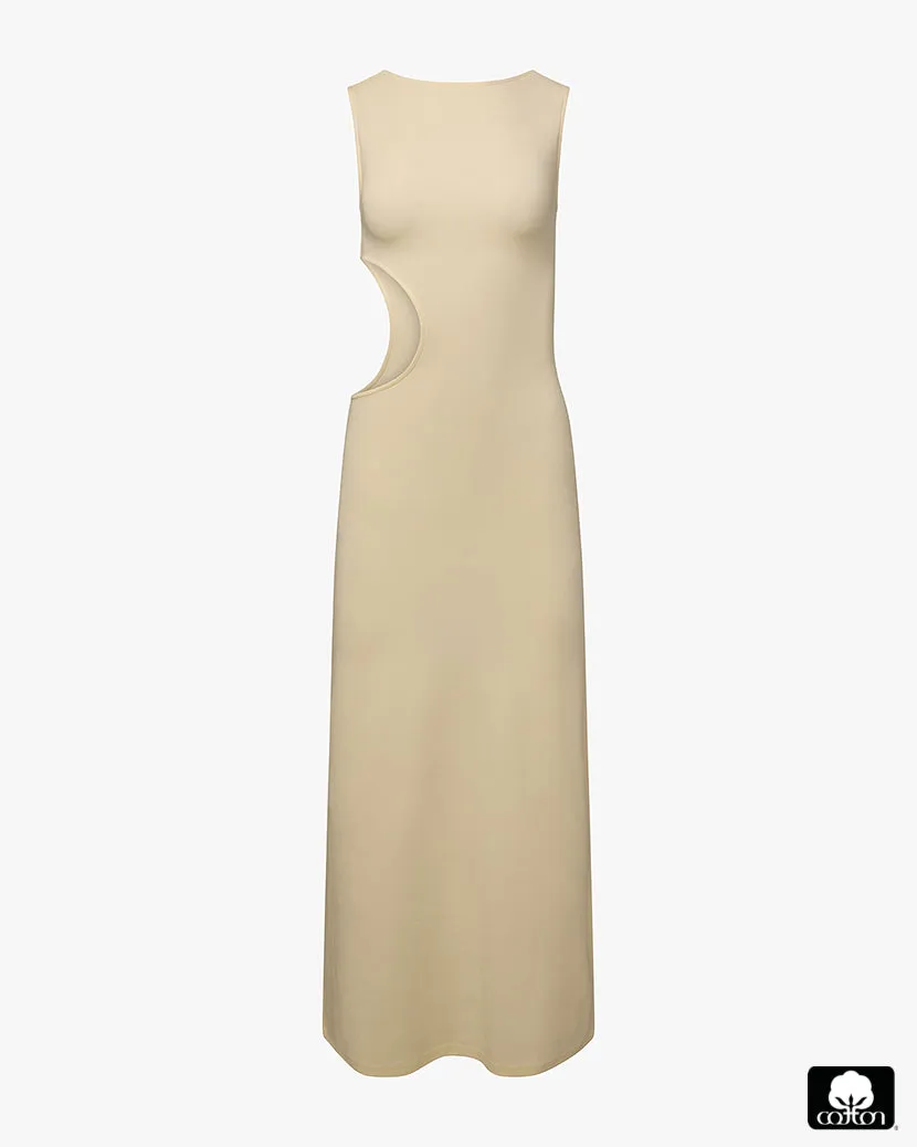 Cut Out Boat Neck Dress High low hem Urban Spirit