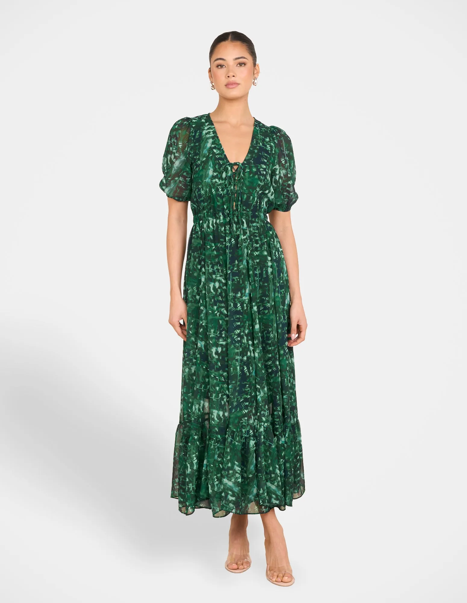 Lux Look Neutral Look Izmir Tie Front Maxi Dress