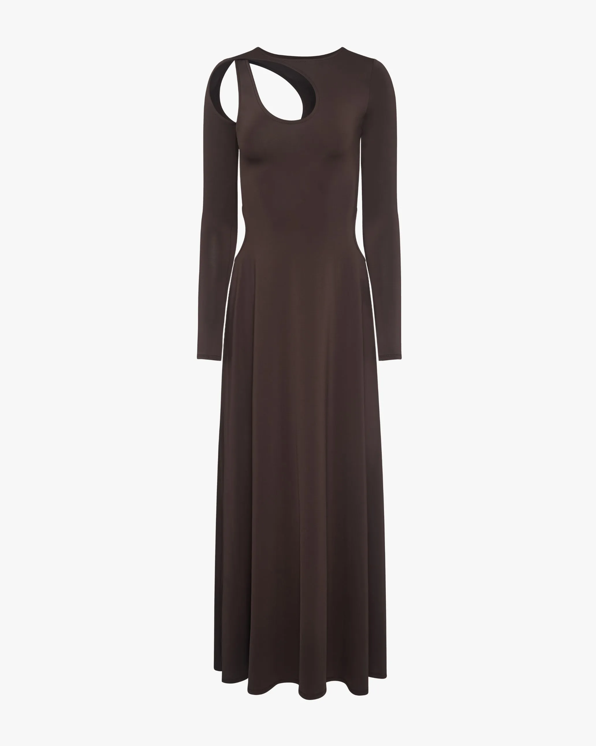 Cut Out Long Sleeve Maxi Dress Pure Fabric
