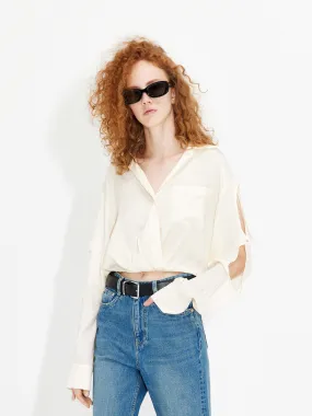 AllClimateAdaptive Cutout Sleeve Cropped Top