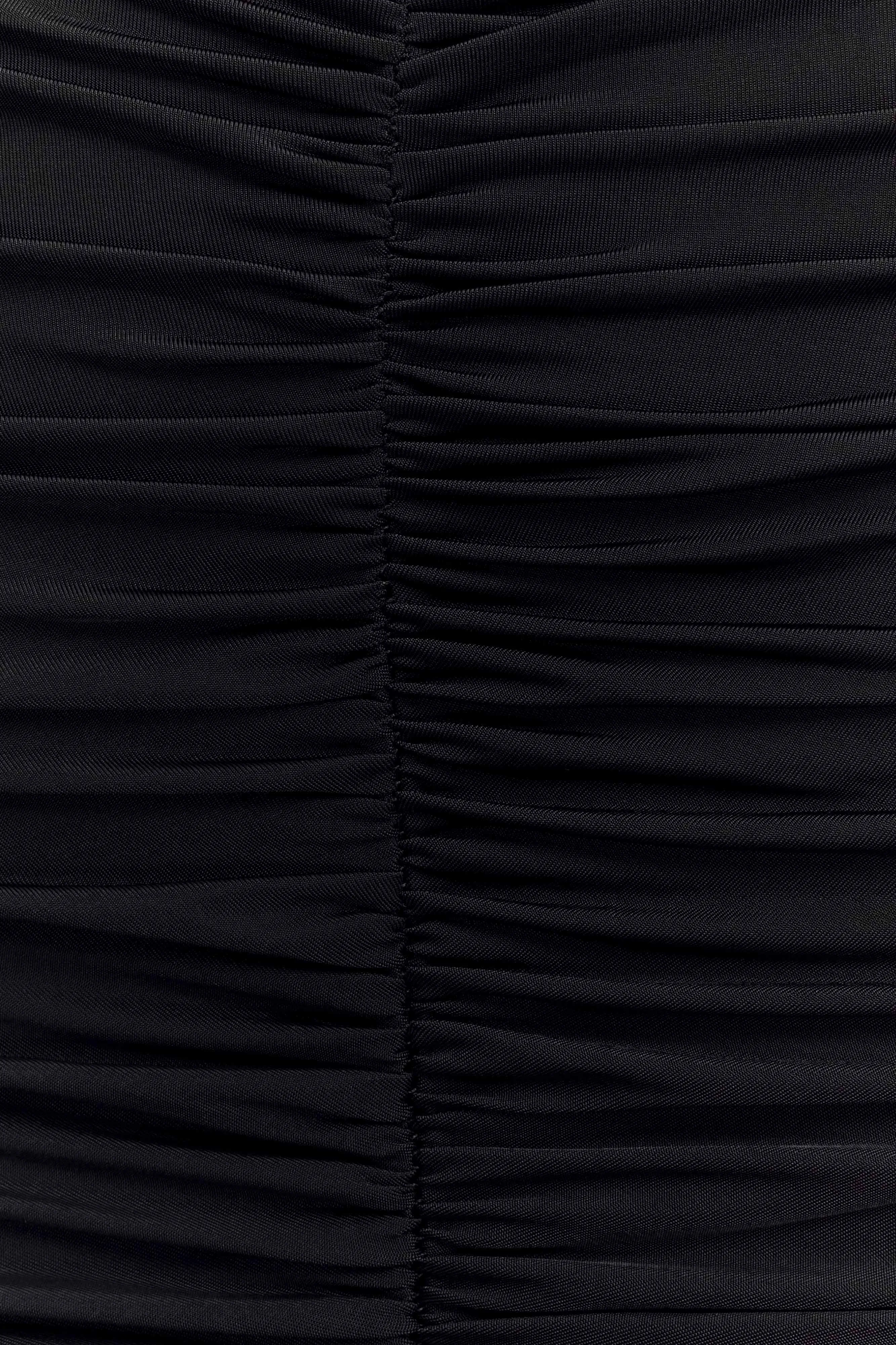 Silky Form Delaney Slinky And Mesh Maxi Dress - Black