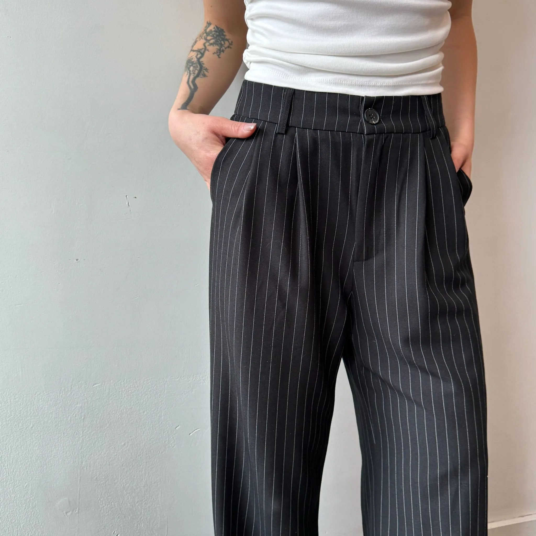 Flexible Performance Wear Denim finish DEPENDABLE Pinstripe Trouser