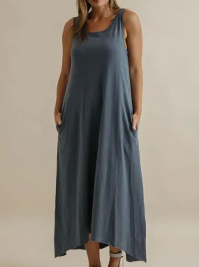 Chic Design Petite-Size TALAMAYA SHORELINE FINE SLUB BREEZE DRESS