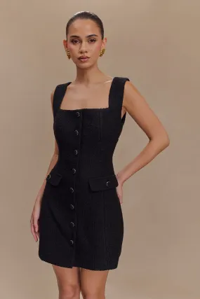 Stylish Design NonIrritatingLining Desire Boucle Mini Dress - Black