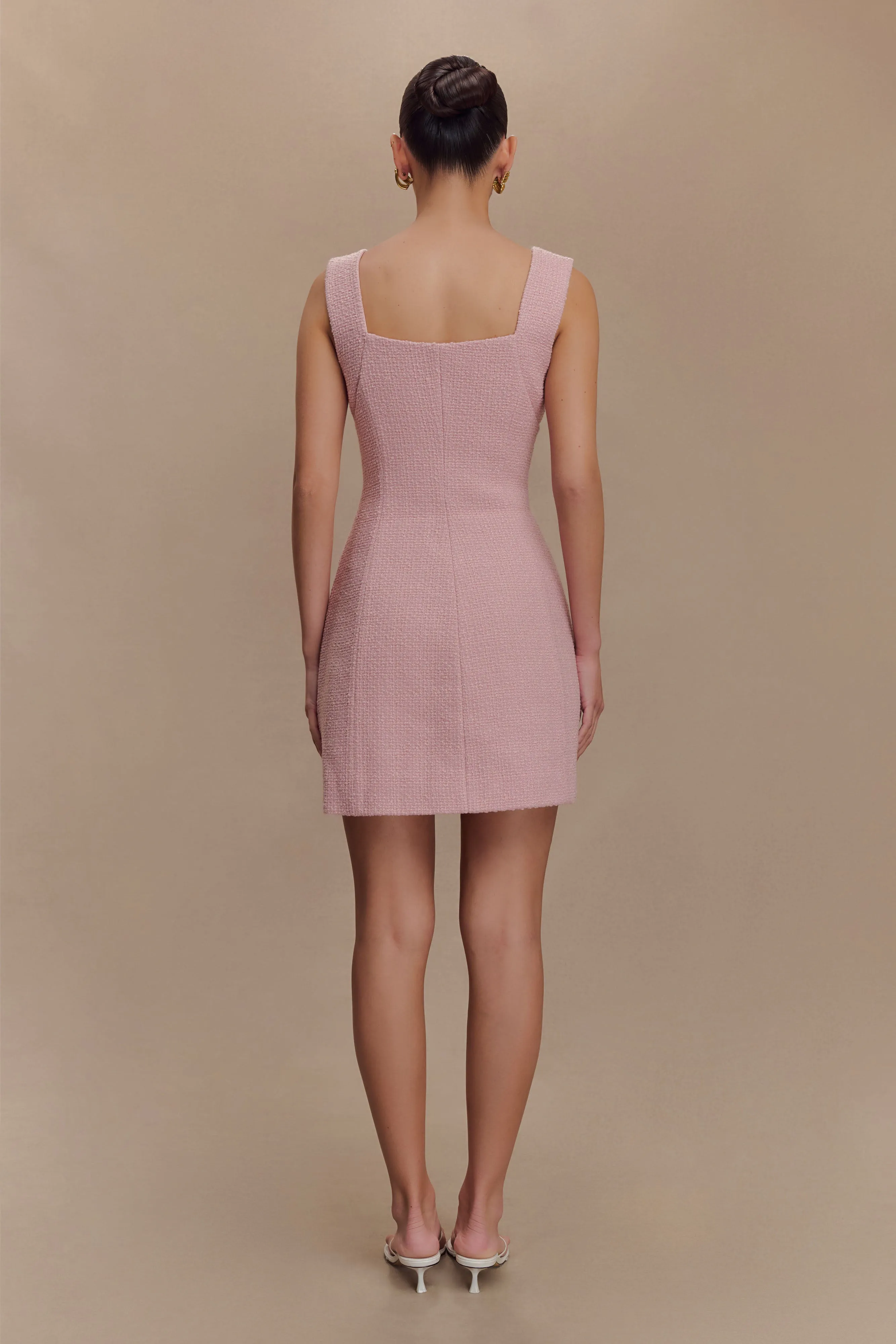 Desire Boucle Mini Dress - Powder Pink Fair-Trade