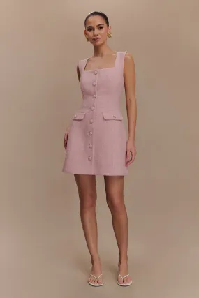 Desire Boucle Mini Dress - Powder Pink Chic Comfort Body Positive