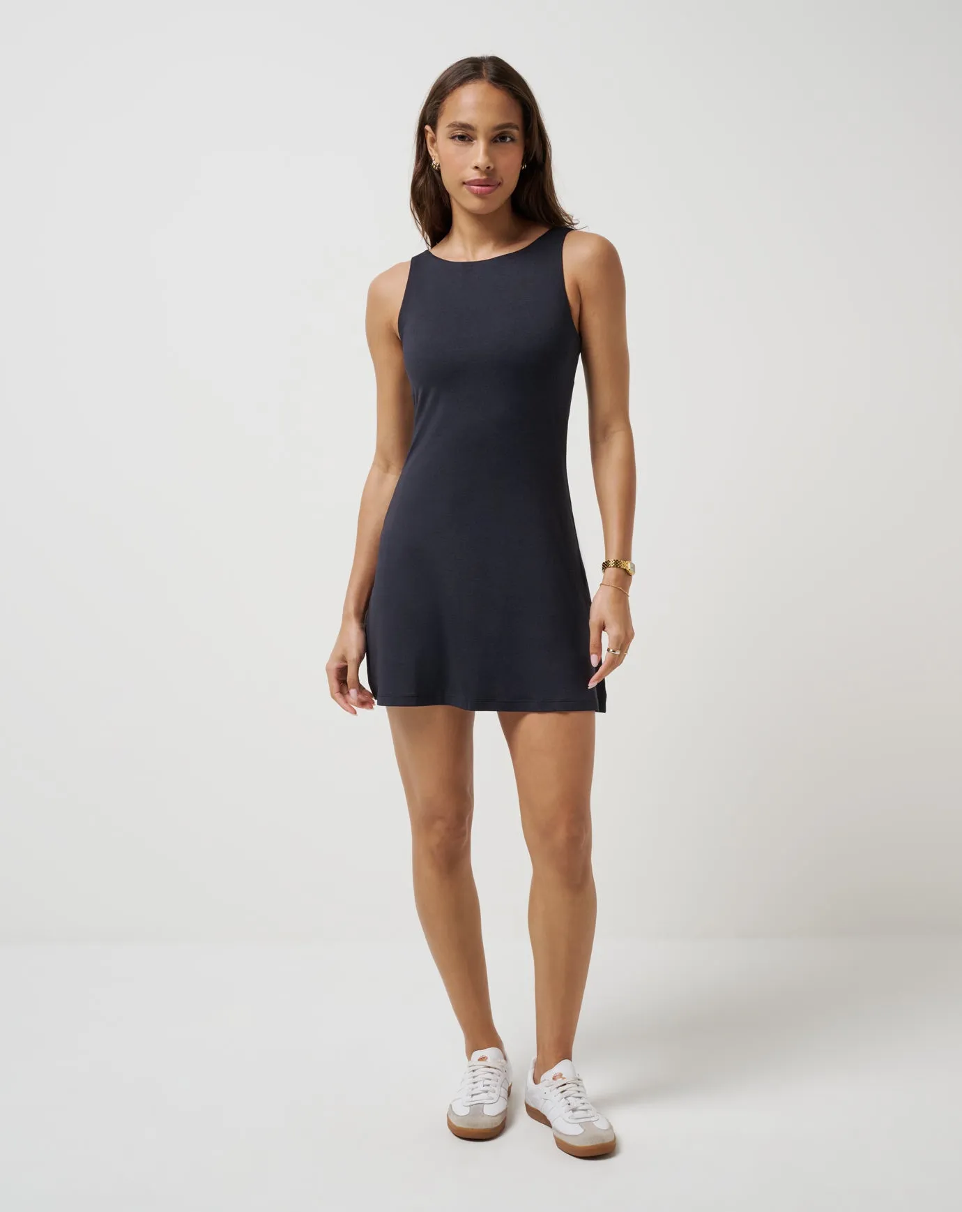 Casual Elegance Invisible-Zip Skyloft Light Skyline Dress