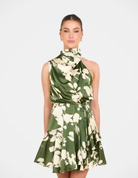 Dhaka Frill Hem Mini Dress Belt Waist
