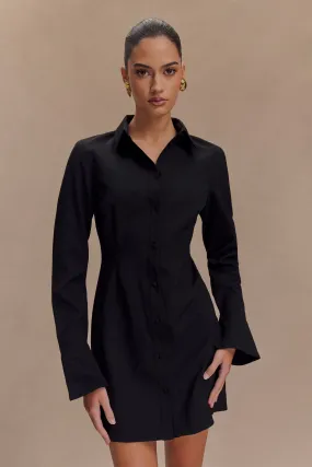 Essential Style Dorian Fitted Shirt Mini Dress - Black