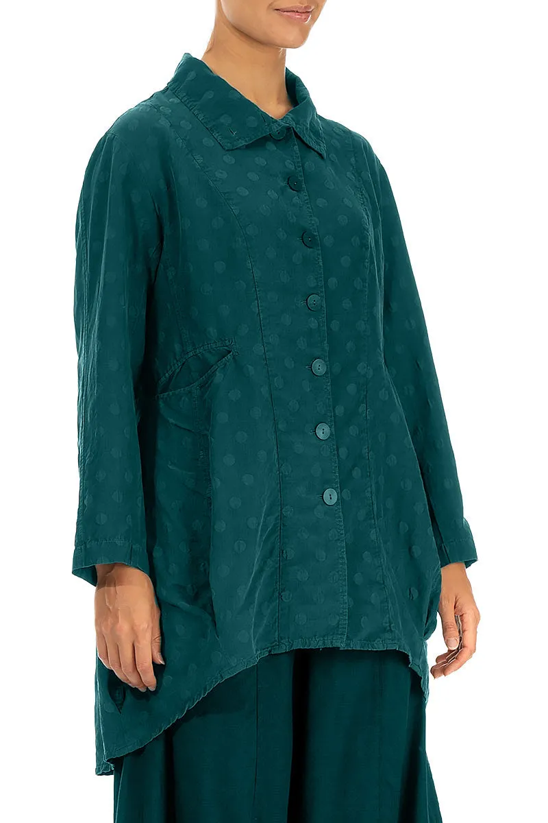 Teflon Finish Dotty Peacock Balloon Silk Jacket