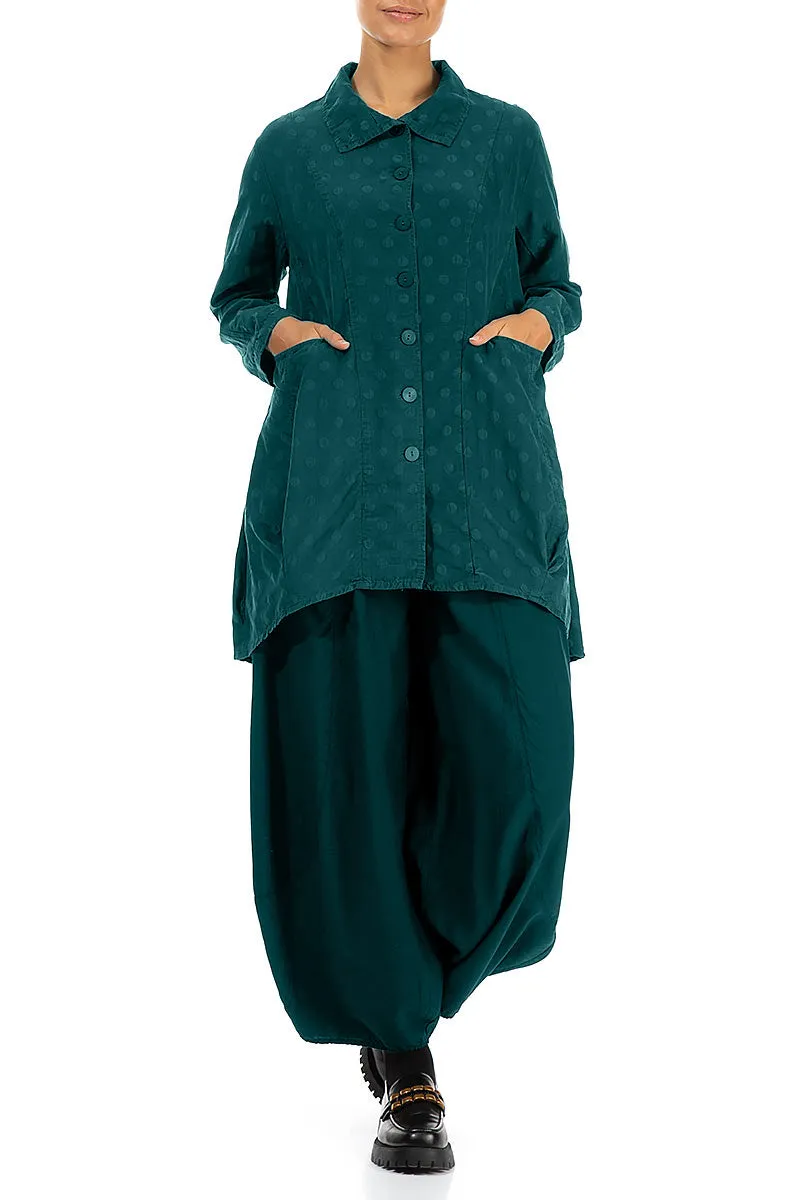 Rugged Comfort Dotty Peacock Balloon Silk Jacket