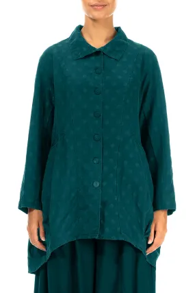 Anti Slip Shoulder Pads Noise Free Movement Dotty Peacock Balloon Silk Jacket