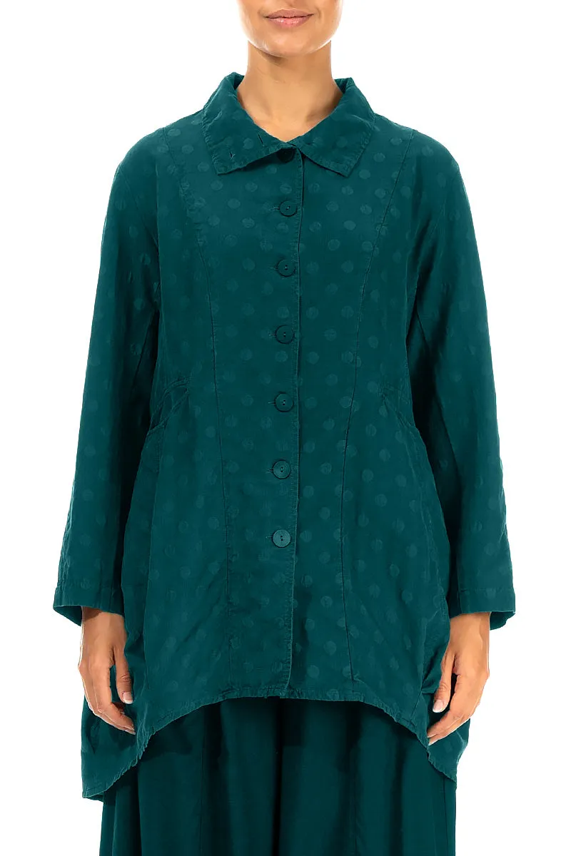Anti Slip Shoulder Pads Noise Free Movement Dotty Peacock Balloon Silk Jacket