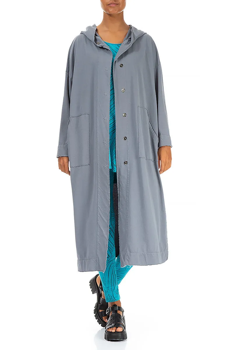 understated look Hooded Storm Grey Cotton Jacket