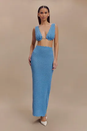 Sport Wear Fit Movement Ready Fit Jadia Crochet Fishtail Maxi Skirt - Cornflower Blue