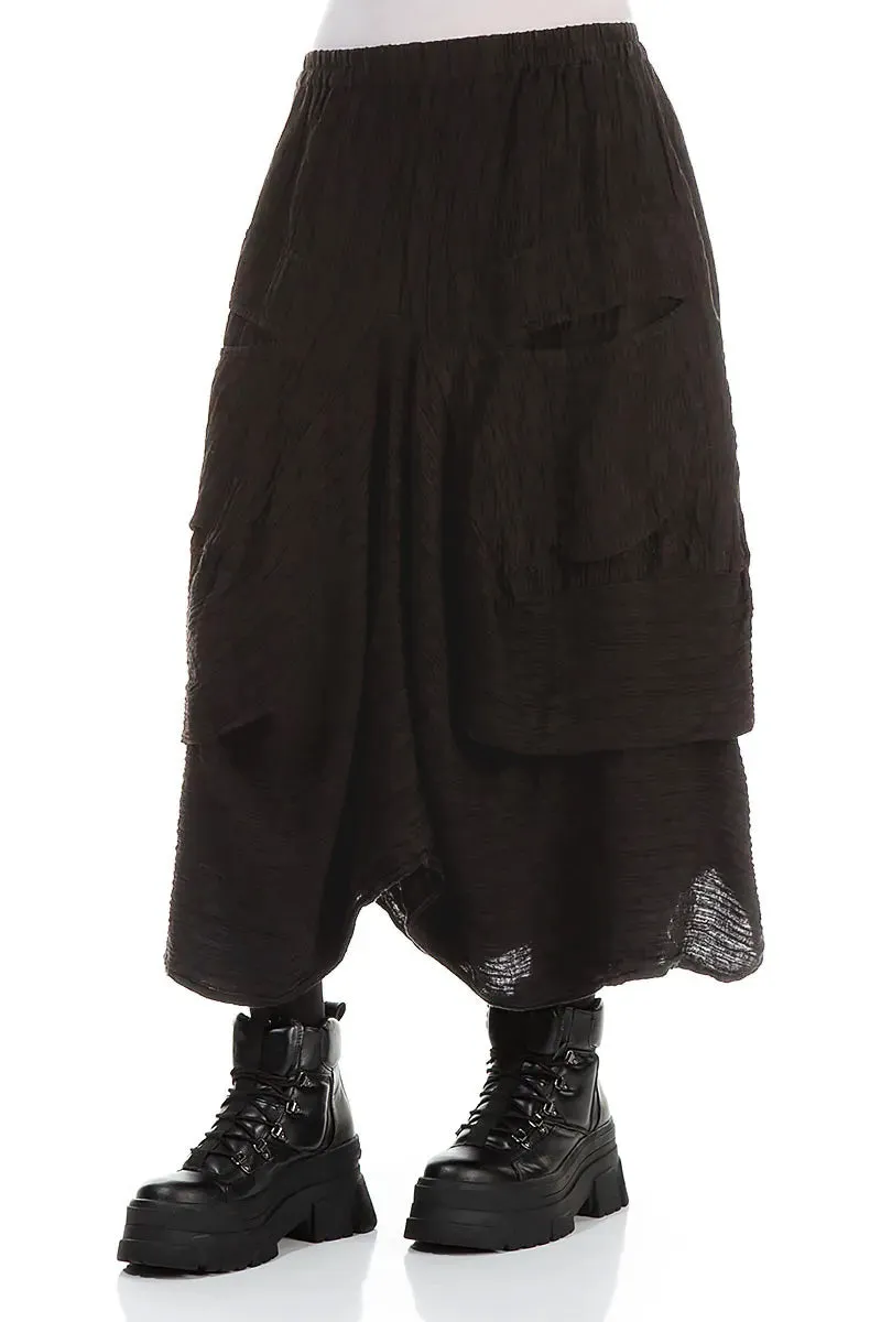 Everyday Comfort Timeless Piece Draped Black Crinkled Silk Skirt