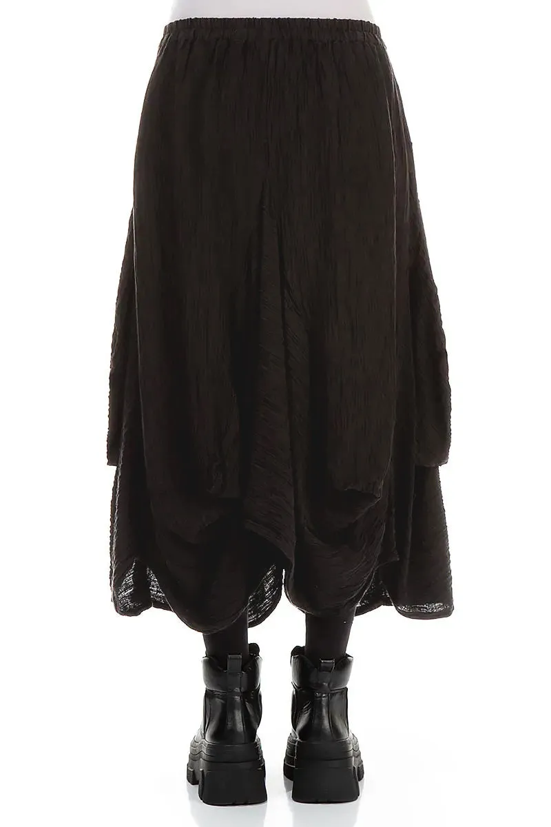 Cozy Tones Photography Session Draped Black Crinkled Silk Skirt