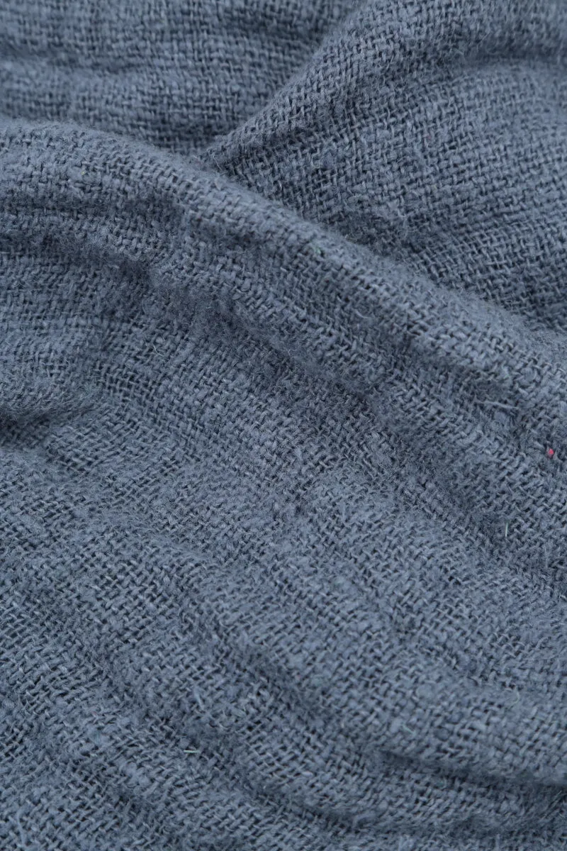 Dropped Edge Blue Nova Lined Handwoven Linen Jacket Durable AbrasionResistant Panels Durable Outer Layer