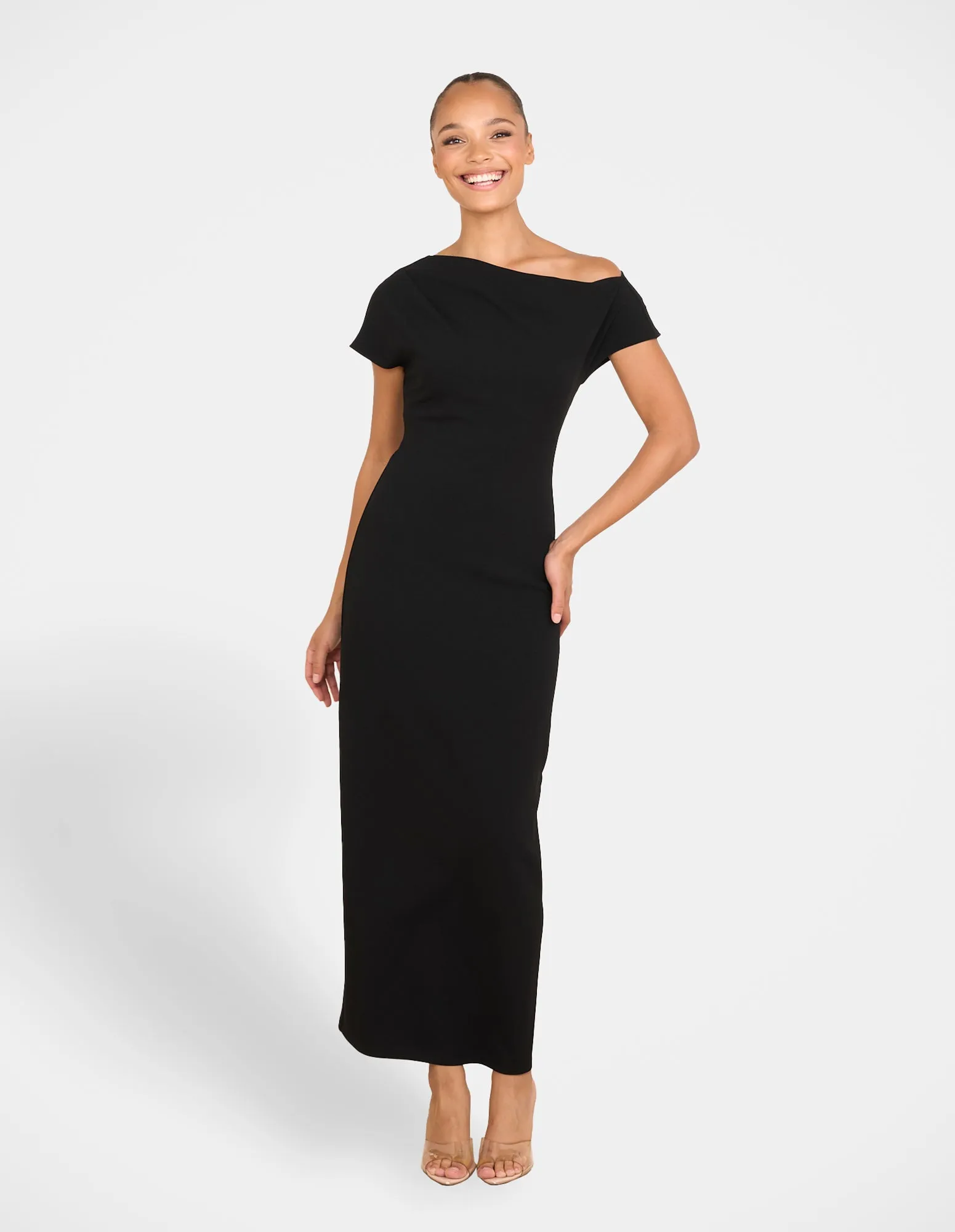 Mesh Soft Xanthe Draped Neck Midi Dress
