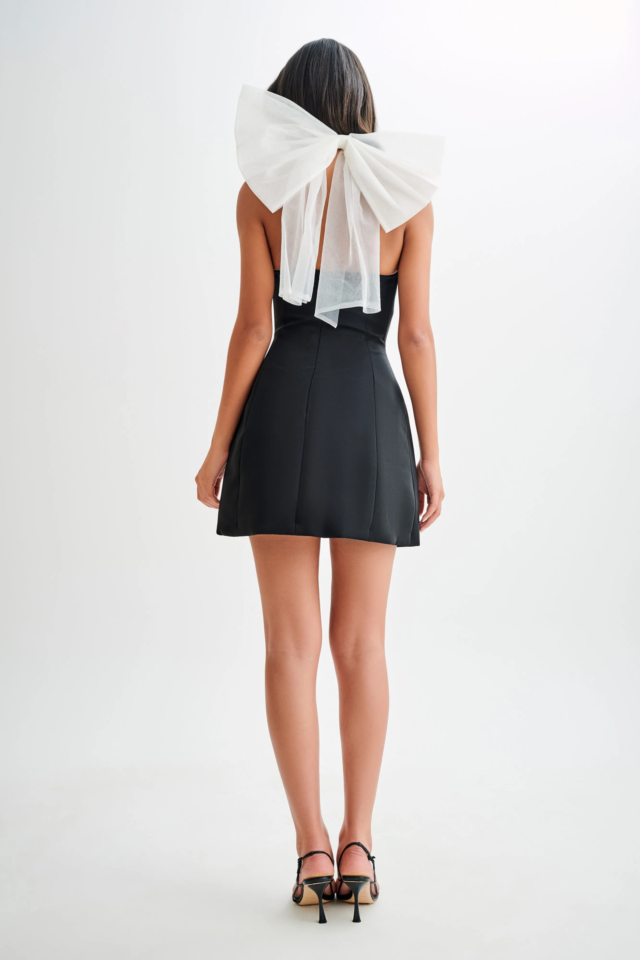 Cool Form Maryam Tulle Bow Mini Dress - Black
