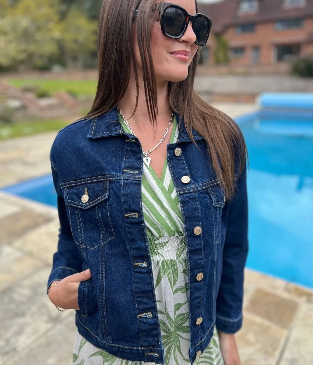 Indigo Classic Denim Jacket UV Protective Layer