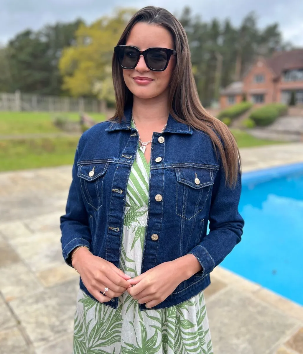 Indigo Classic Denim Jacket Snag Free Zipper Technology