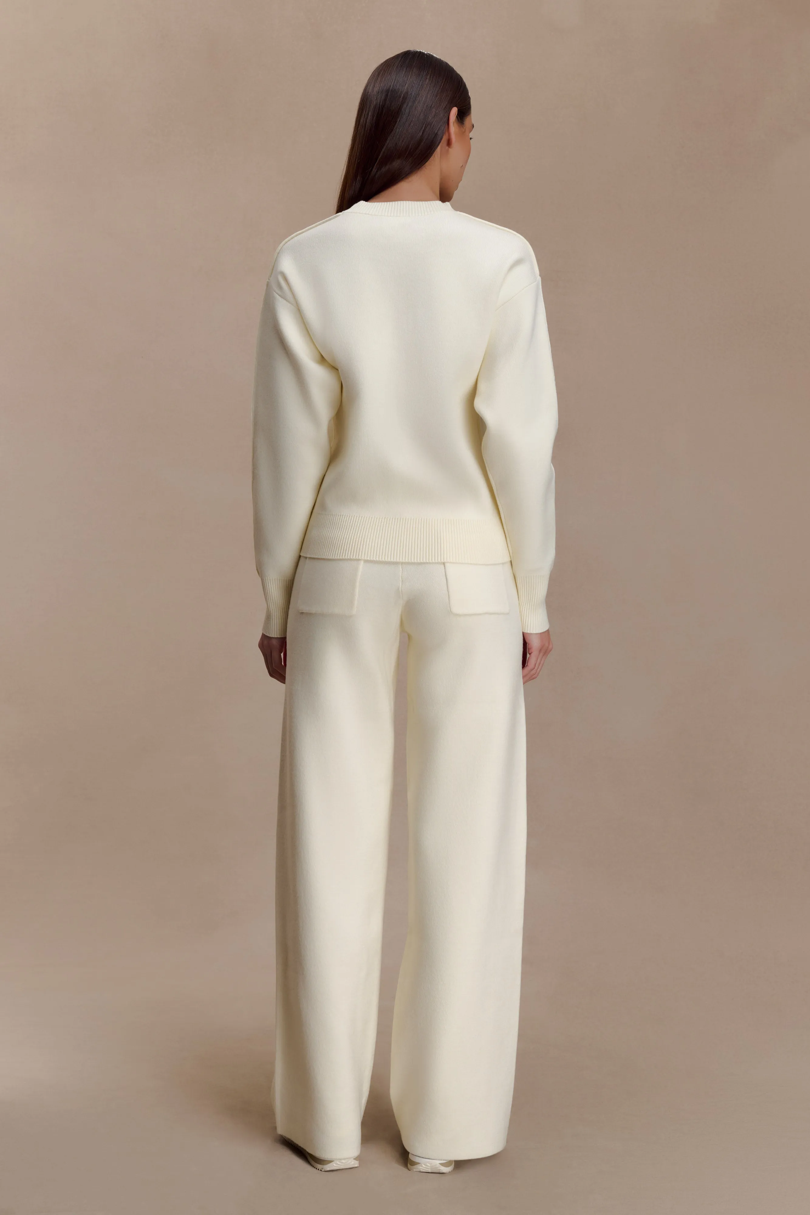 Chilly Weather Compact Fit Lauren Knit Trouser - Ivory
