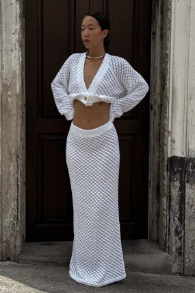 Versatile staple Guiliana Knit Maxi Skirt - Ivory
