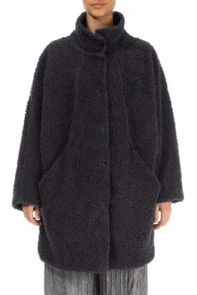 Graphite Blue Teddy Cotton Coat AntiStaticLayer Temperature control