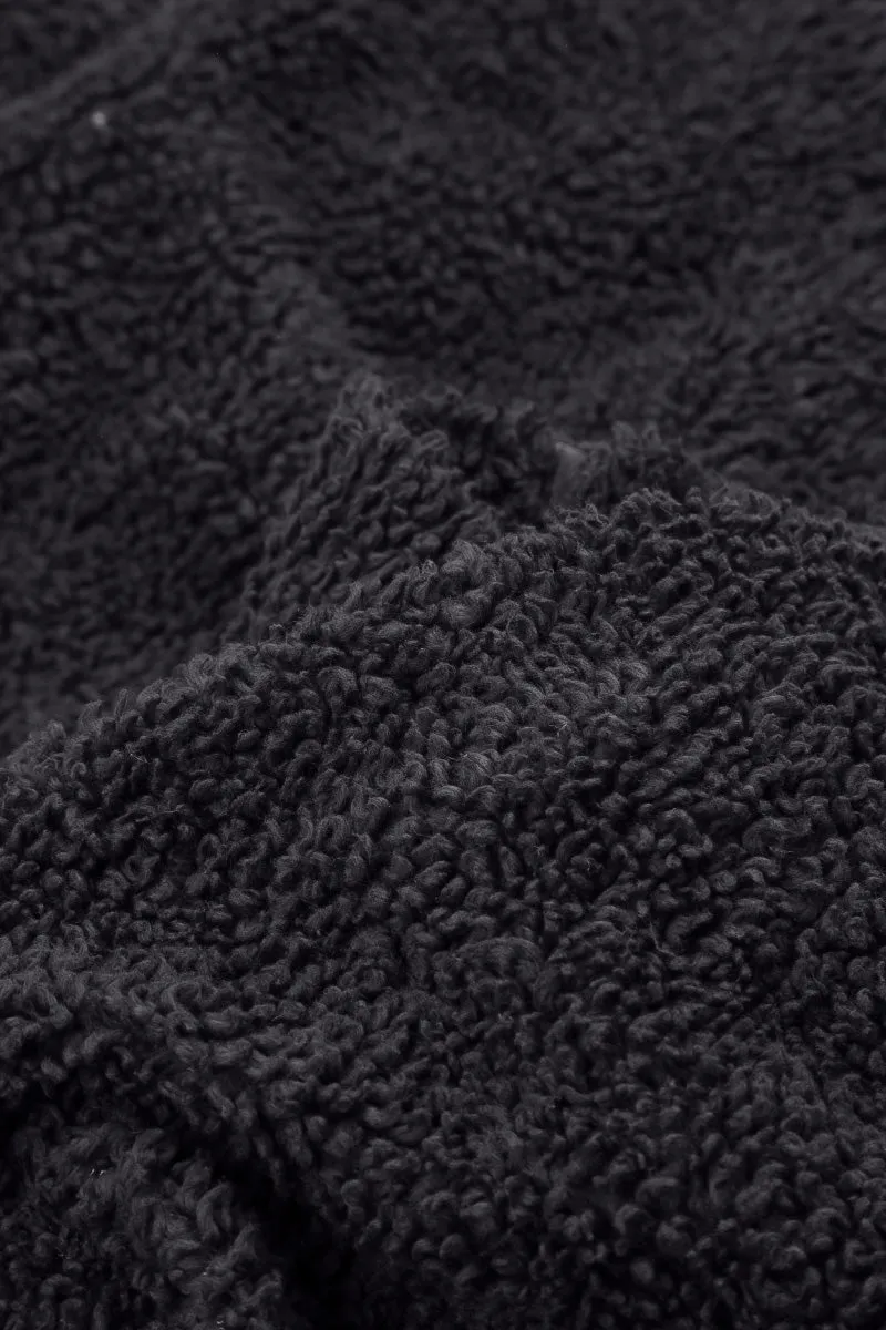Convertible Style Graphite Blue Teddy Cotton Coat