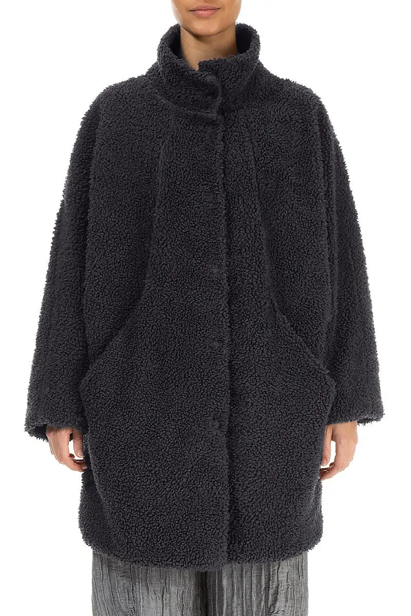 Graphite Blue Teddy Cotton Coat AntiStaticLayer Temperature control