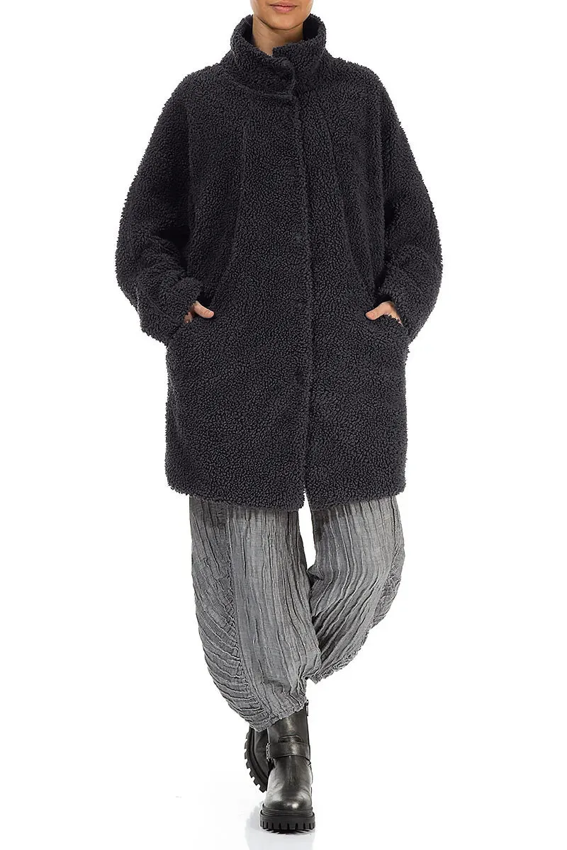 Graphite Blue Teddy Cotton Coat AntiSnag Lining Material Sporty Layers