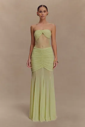 Khadijah Lace And Mesh Maxi Dress - Sage Life Soft
