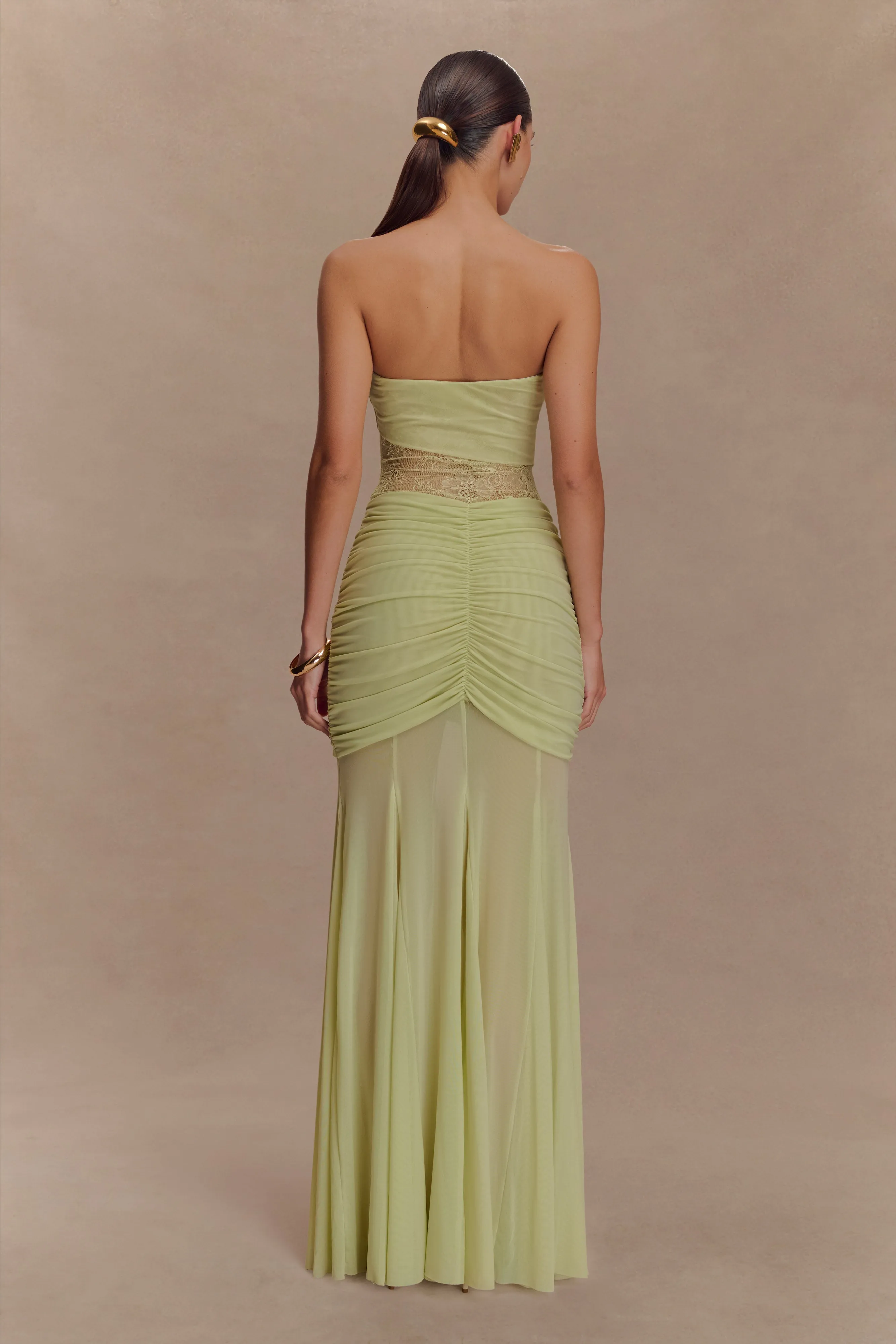 Khadijah Lace And Mesh Maxi Dress - Sage Daywear Comfort All Day Look