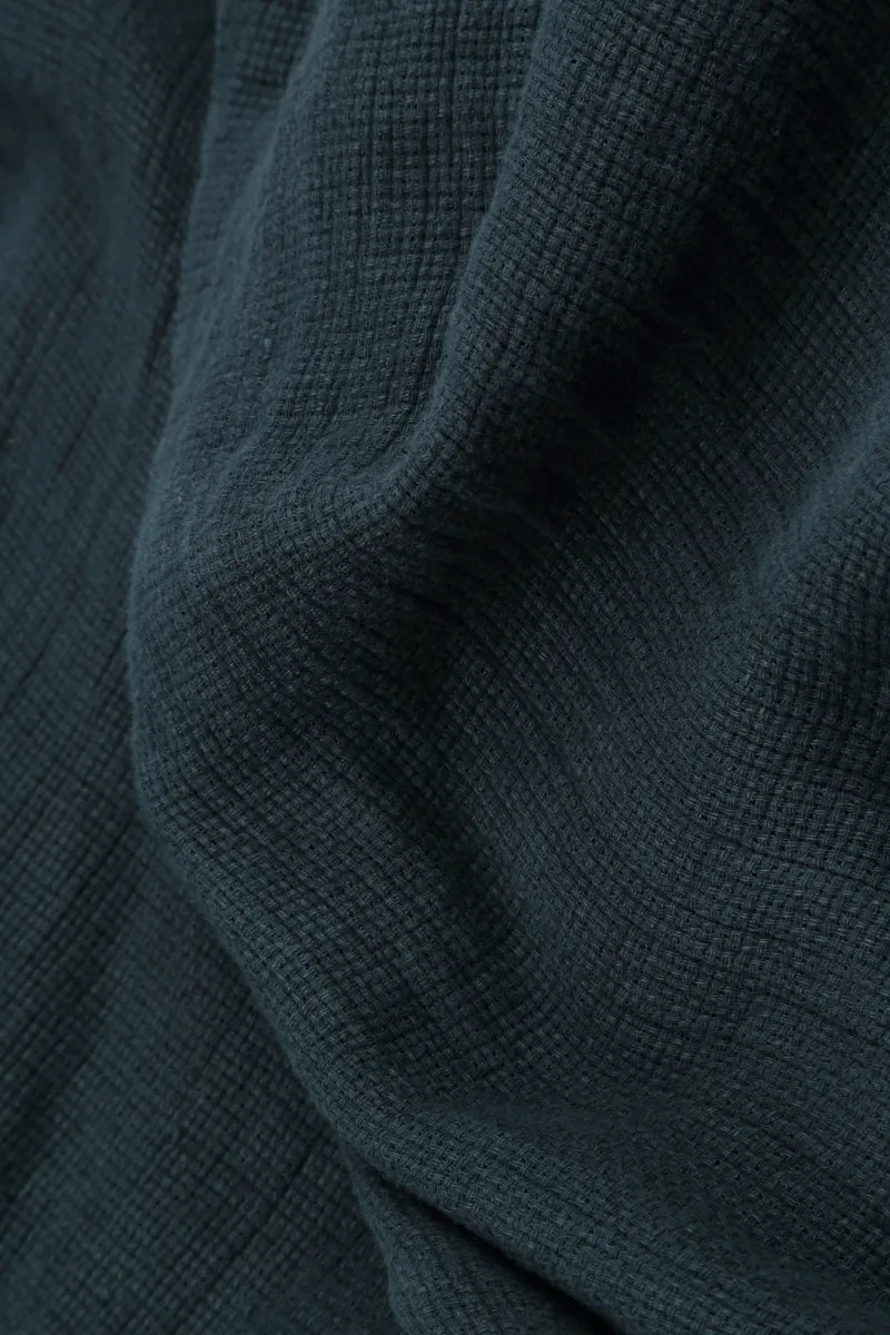 Loose Midnight Blue M??lange Linen Trousers Relaxed Design Wear Easy Layer