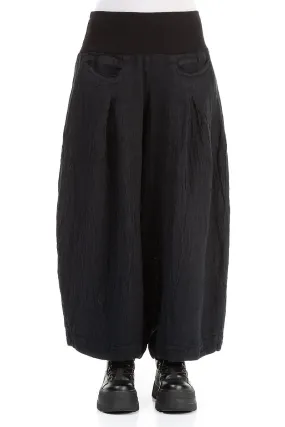 Fit Comfort Freedom Motion Loose Midnight Blue M??lange Linen Trousers