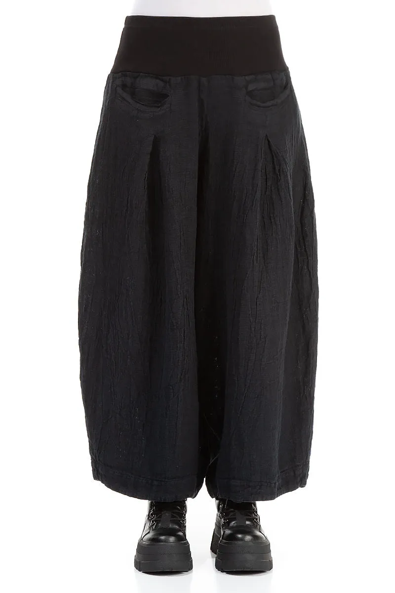 Fit Comfort Freedom Motion Loose Midnight Blue M??lange Linen Trousers