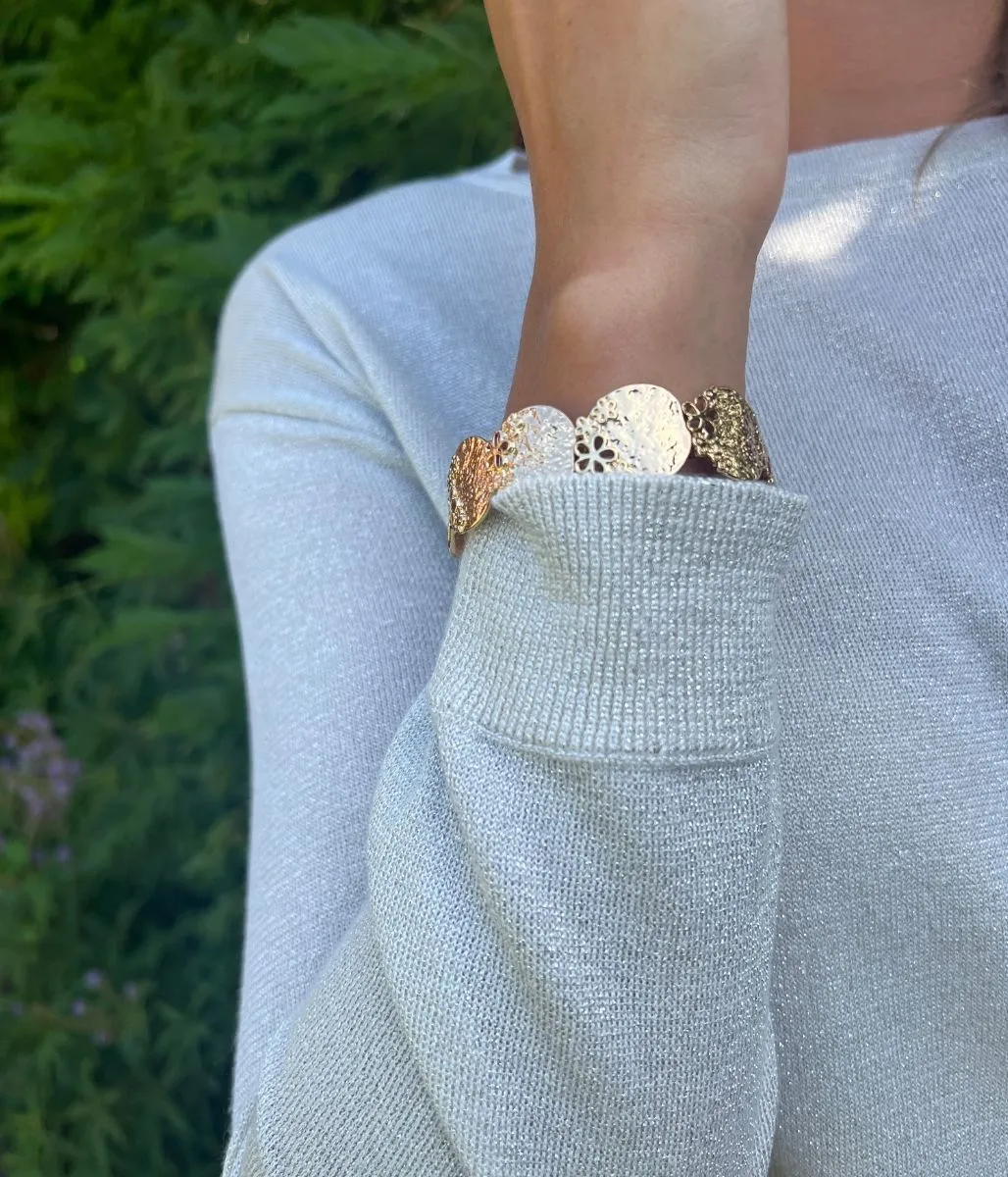 Soft Touch Texture Silver Sparkly Fine Knit Jumper