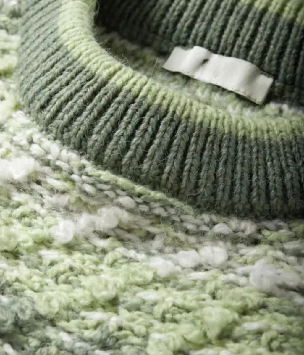 Green Textured Patterned Jumper Chilly Day Knit