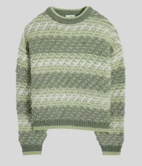Green Textured Patterned Jumper Breathable Wear Fit