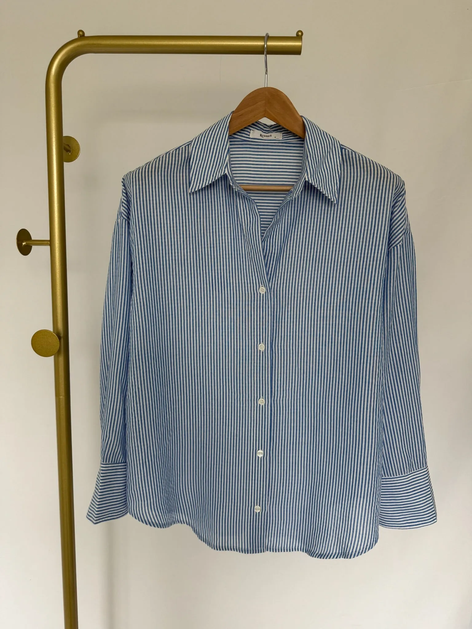 Trend-Driven SEA SKY Pinstripe Shirt