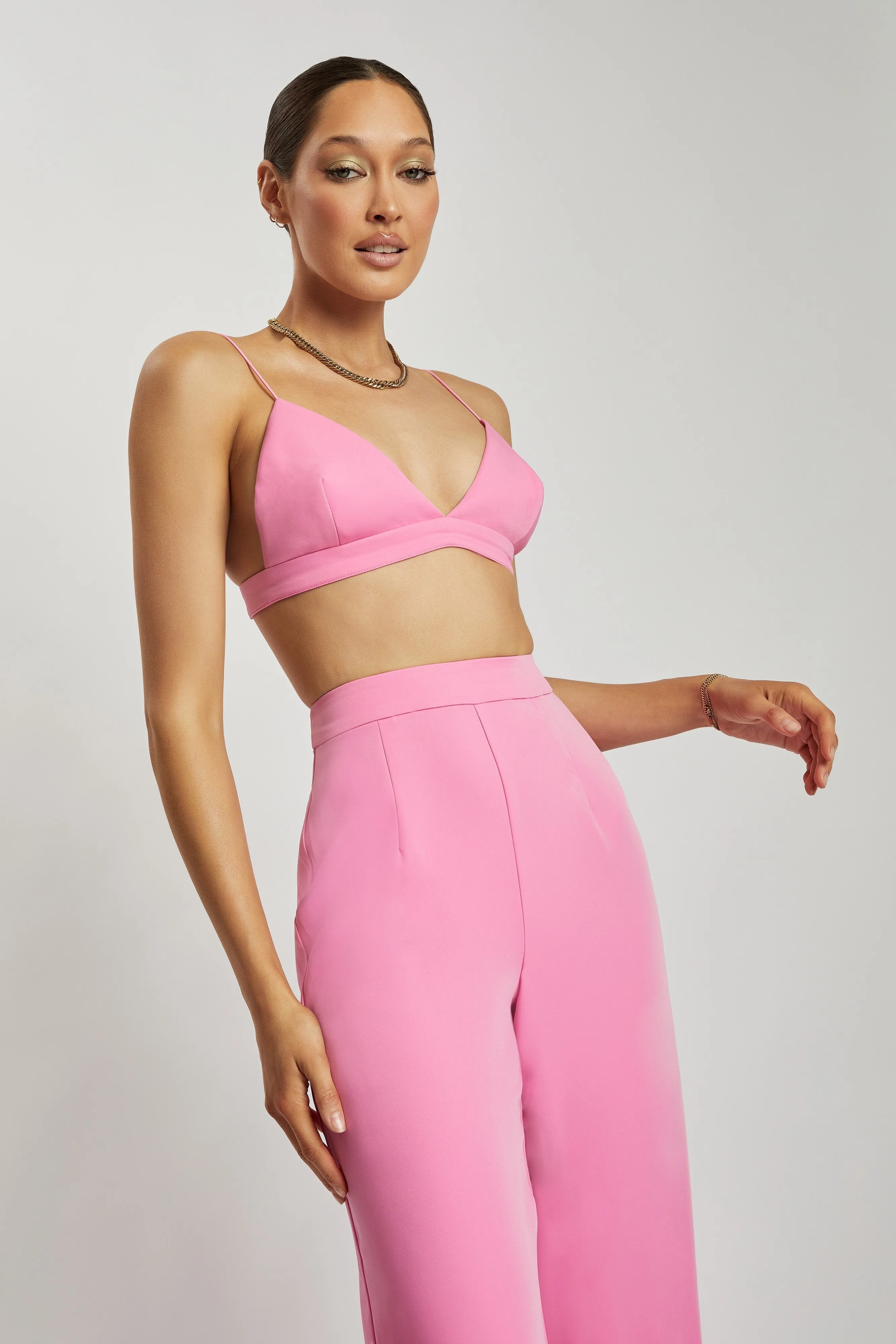 Easy Care Material Cynthia Triangle Bralette - Pink